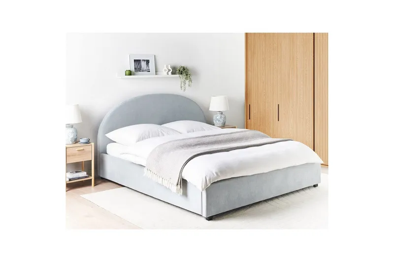 Seng med lagring Vaucluse - Lys blå/Polyester, Lyseblå/Polyester, 180x200 cm - Møbler - Senger - Senger med oppbevaring