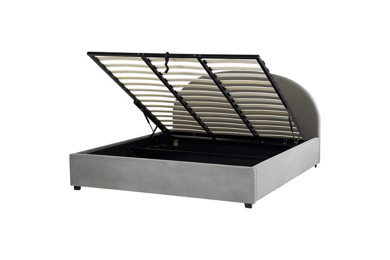 Seng med lagring Vaucluse, Lys grå/Fløyel, Lysegrå/Fløyel, 180x200 cm