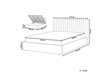 Seng med lagring Vion - Grå, 180x200 cm - Møbler - Senger - Senger med oppbevaring