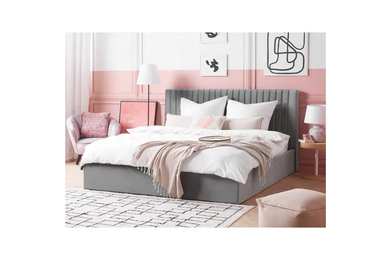 Seng med lagring Vion - Grå, 180x200 cm - Møbler - Senger - Senger med oppbevaring