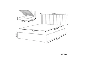 Seng med lagring Vion - Oransje, 160x200 cm - Møbler - Senger - Senger med oppbevaring