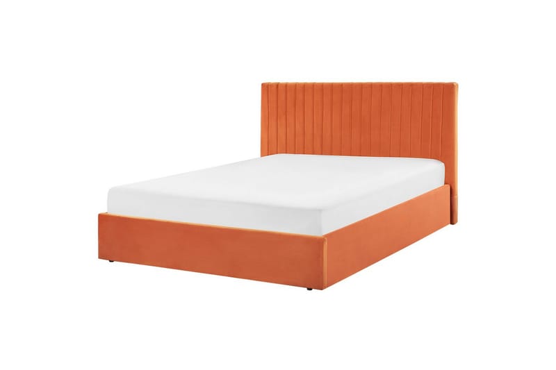 Seng med lagring Vion - Oransje, 160x200 cm - Møbler - Senger - Senger med oppbevaring