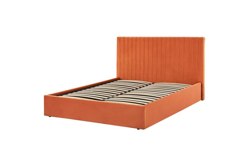 Seng med lagring Vion - Oransje, 160x200 cm - Møbler - Senger - Senger med oppbevaring