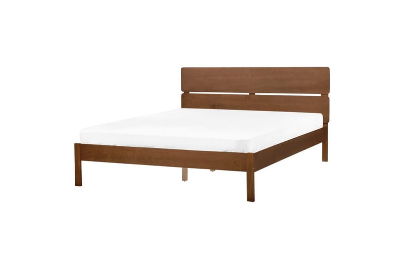 Seng med lamellbunn Boisset, Brun/Gummitre, 160x200 cm