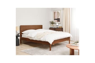 Seng med lamellbunn Boisset - Brun/Gummitre, 160x200 cm - Møbler - Senger - Sengeramme & sengestamme