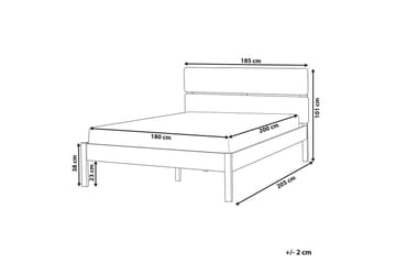 Seng med lamellbunn Boisset - Brun/Gummitre, 180x200 cm - Møbler - Senger - Sengeramme & sengestamme
