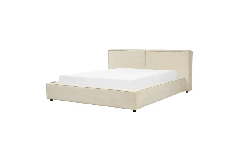 Seng med lamellbunn Linards - Beige/Manchesterstoff, 160x200 cm - Møbler - Senger - Sengeramme & sengestamme