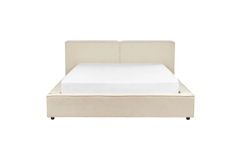 Seng med lamellbunn Linards - Beige/Manchesterstoff, 160x200 cm - Møbler - Senger - Sengeramme & sengestamme