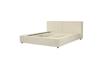 Seng med lamellbunn Linards - Beige/Manchesterstoff, 160x200 cm - Møbler - Senger - Sengeramme & sengestamme