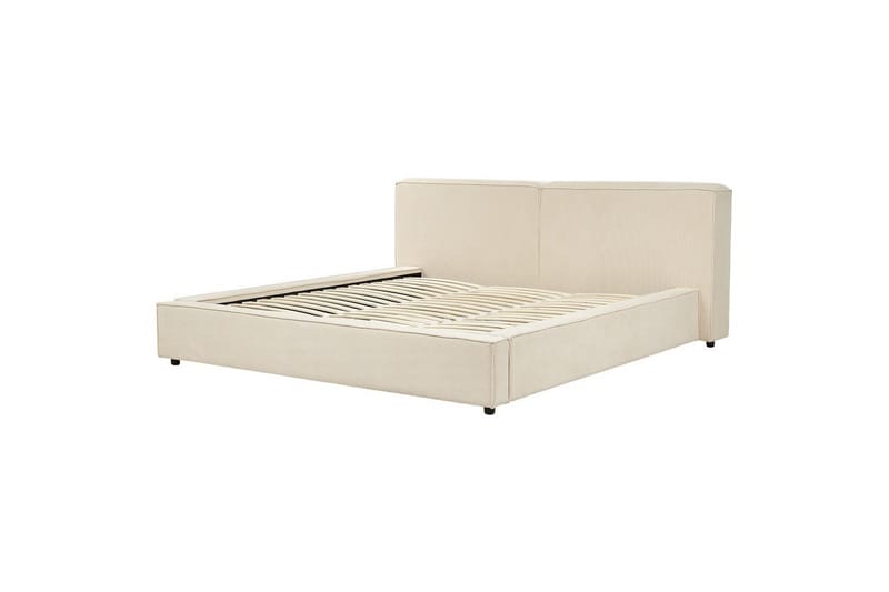 Seng med lamellbunn Linards - Beige/Manchesterstoff, 180x200 cm - Møbler - Senger - Sengeramme & sengestamme