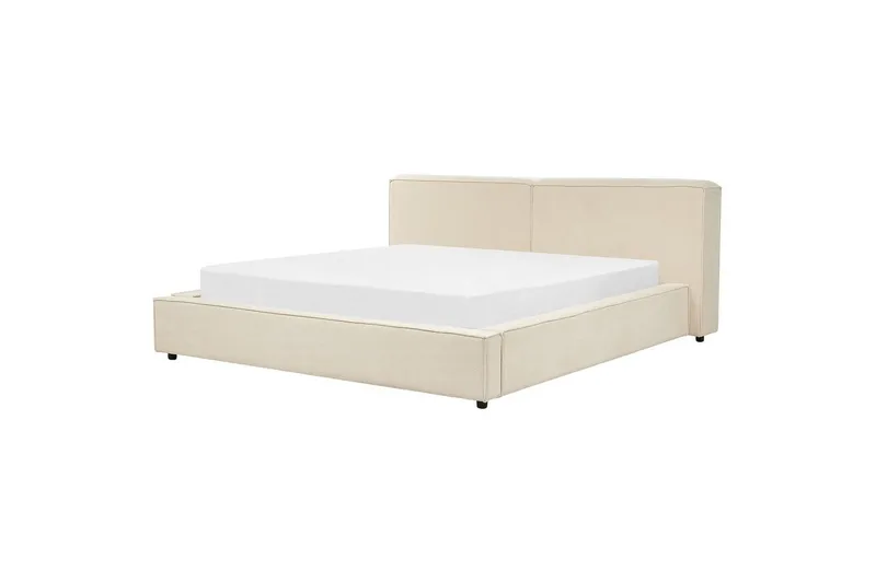 Seng med lamellbunn Linards - Beige/Manchesterstoff, 180x200 cm - Møbler - Senger - Sengeramme & sengestamme
