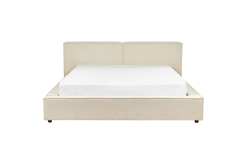 Seng med lamellbunn Linards - Beige/Manchesterstoff, 180x200 cm - Møbler - Senger - Sengeramme & sengestamme
