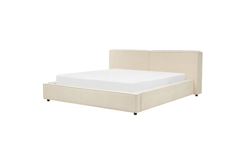 Seng med lamellbunn Linards - Beige/Manchesterstoff, 180x200 cm - Møbler - Senger - Sengeramme & sengestamme