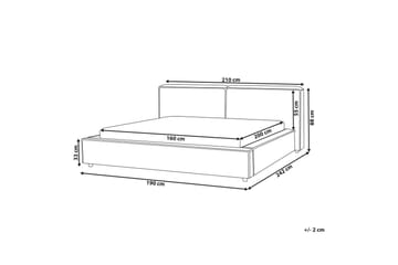 Seng med lamellbunn Linards - Grå/polyester, Grå/Polyester, 160x200 cm - Møbler - Senger - Sengeramme & sengestamme