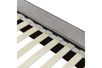 Seng med lamellbunn Linards - Grå/polyester, Grå/Polyester, 160x200 cm - Møbler - Senger - Sengeramme & sengestamme