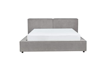Seng med lamellbunn Linards - Grå/polyester, Grå/Polyester, 160x200 cm - Møbler - Senger - Sengeramme & sengestamme