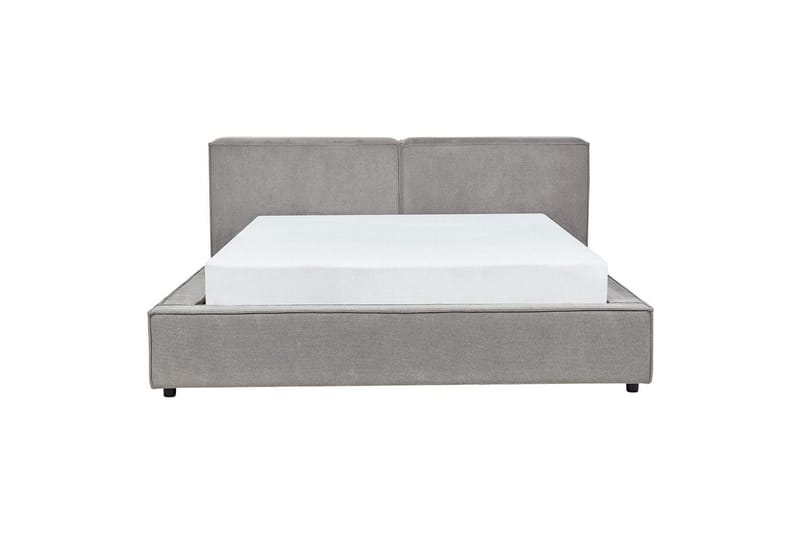 Seng med lamellbunn Linards - Grå/polyester, Grå/Polyester, 160x200 cm - Møbler - Senger - Sengeramme & sengestamme