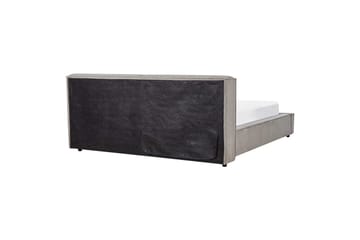 Seng med lamellbunn Linards - Grå/polyester, Grå/Polyester, 160x200 cm - Møbler - Senger - Sengeramme & sengestamme