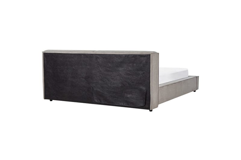 Seng med lamellbunn Linards - Grå/polyester, Grå/Polyester, 180x200 cm - Møbler - Senger - Sengeramme & sengestamme