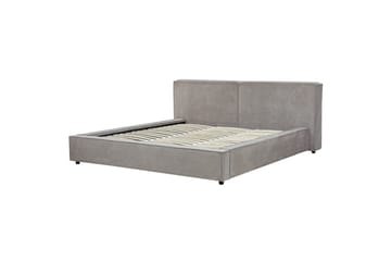 Seng med lamellbunn Linards - Grå/polyester, Grå/Polyester, 180x200 cm - Møbler - Senger - Sengeramme & sengestamme