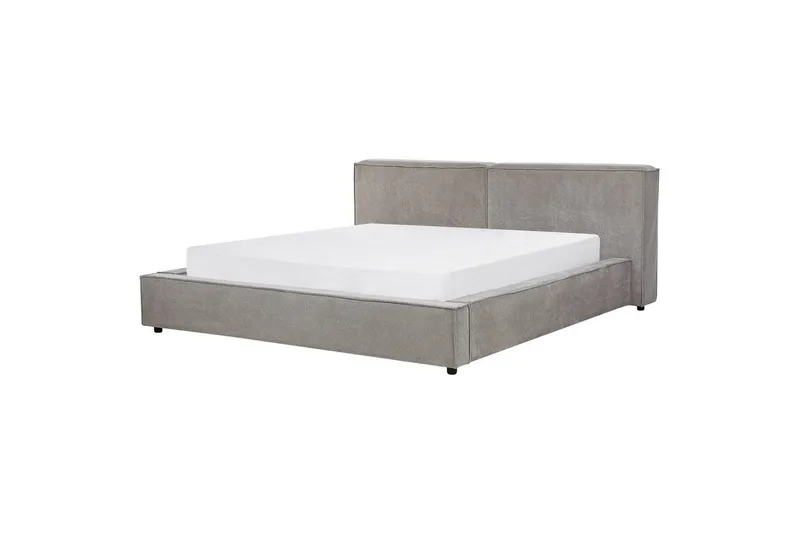 Seng med lamellbunn Linards, Grå/polyester, Grå/Polyester, 180x200 cm