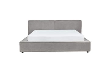 Seng med lamellbunn Linards - Grå/polyester, Grå/Polyester, 180x200 cm - Møbler - Senger - Sengeramme & sengestamme