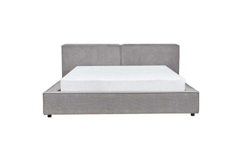 Seng med lamellbunn Linards - Grå/polyester, Grå/Polyester, 180x200 cm - Møbler - Senger - Sengeramme & sengestamme