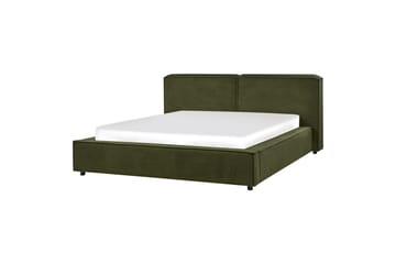 Seng med lamellbunn Linards - Grønn/Bouclé, 160x200 cm - Møbler - Senger - Sengeramme & sengestamme