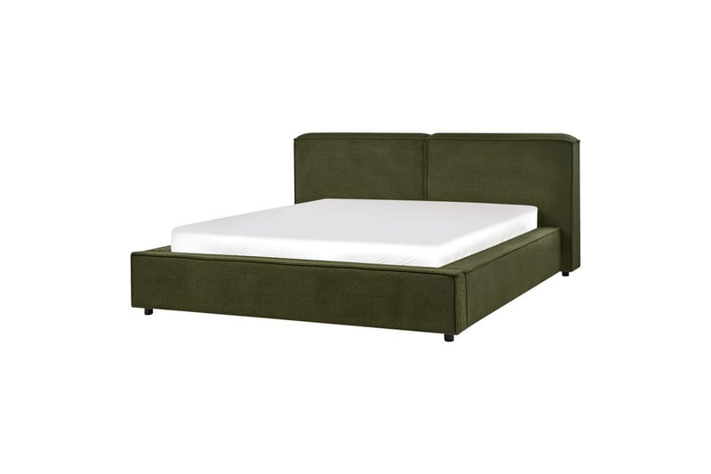 Seng med lamellbunn Linards - Grønn/Bouclé, 160x200 cm - Møbler - Senger - Sengeramme & sengestamme