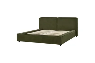 Seng med lamellbunn Linards - Grønn/Bouclé, 160x200 cm - Møbler - Senger - Sengeramme & sengestamme