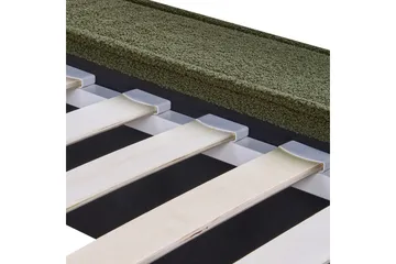 Seng med lamellbunn Linards - Grønn/Bouclé, 180x200 cm - Møbler - Senger - Sengeramme & sengestamme