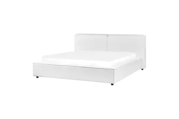 Seng med lamellbunn Linards - Hvit/Bouclé, 160x200 cm - Møbler - Senger - Sengeramme & sengestamme