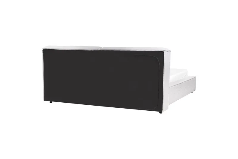 Seng med lamellbunn Linards - Hvit/Bouclé, 160x200 cm - Møbler - Senger - Sengeramme & sengestamme