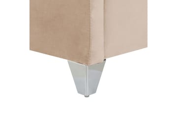 Seng med lamellbunn Lubbon - Beige, Sølv, 140x200 cm - Møbler - Senger - Sengeramme & sengestamme