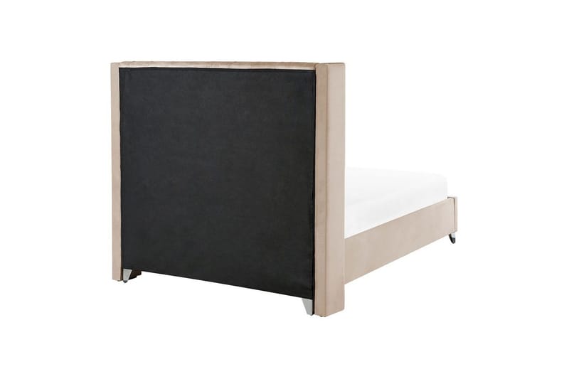 Seng med lamellbunn Lubbon - Beige, Sølv, 140x200 cm - Møbler - Senger - Sengeramme & sengestamme