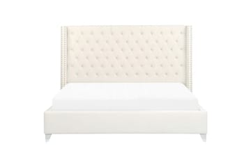 Seng med lamellbunn Lubbon - Hvit, Sølv, Hvit, sølv, 180x200 cm - Møbler - Senger - Sengeramme & sengestamme