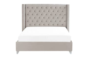 Seng med lamellbunn Lubbon - Lysegrå, Sølv, Lys grå, sølv, 180x200 cm - Møbler - Senger - Sengeramme & sengestamme