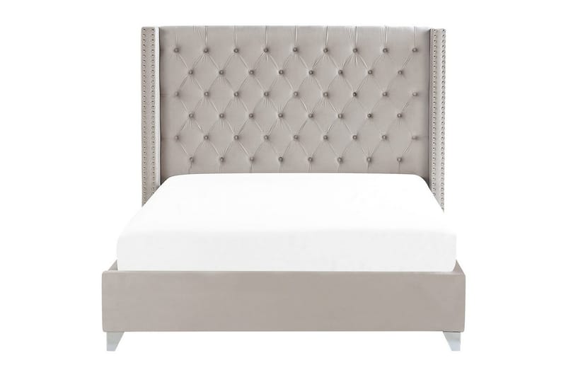 Seng med lamellbunn Lubbon - Lysegrå, Sølv, Lys grå, sølv, 180x200 cm - Møbler - Senger - Sengeramme & sengestamme