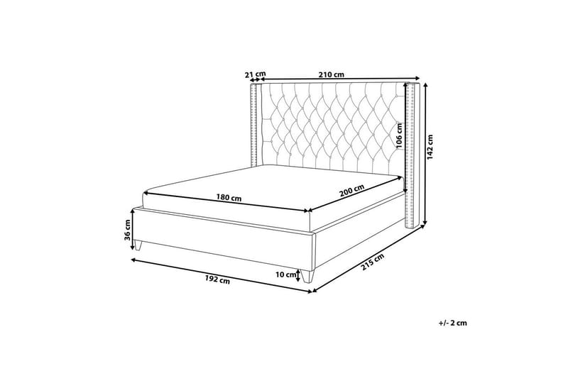 Seng med lamellbunn Lubbon - Lysegr å, Sølv, Lys grå, sølv, 180x200 cm - Møbler - Senger - Sengeramme & sengestamme