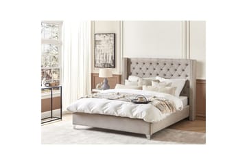 Seng med lamellbunn Lubbon - Lysegrå, Sølv, Lys grå, sølv, 180x200 cm - Møbler - Senger - Sengeramme & sengestamme