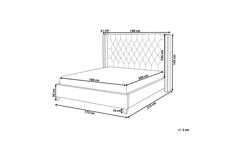 Seng med lamellbunn Lubbon - Rosa, Sølv, Rosa, sølv, 160x200 cm - Møbler - Senger - Sengeramme & sengestamme