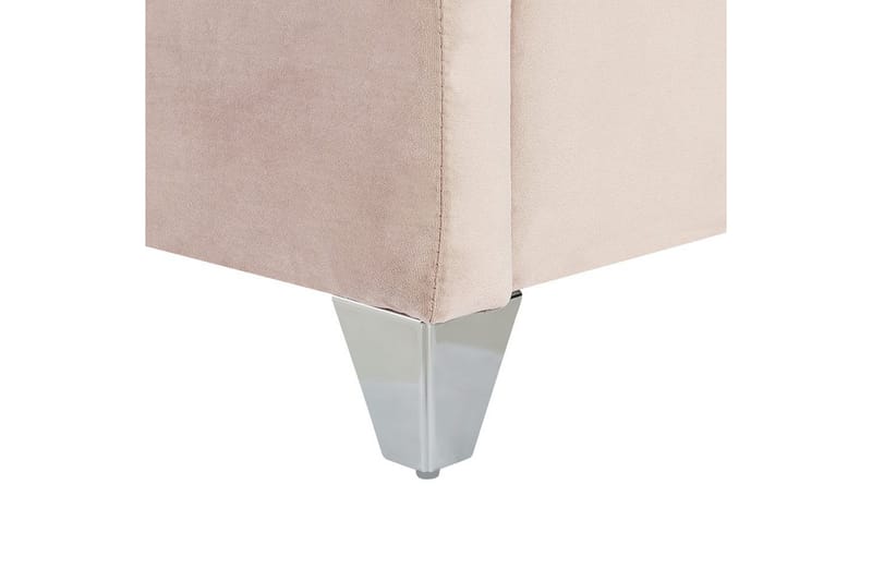 Seng med lamellbunn Lubbon - Rosa, Sølv, Rosa, sølv, 180x200 cm - Møbler - Senger - Sengeramme & sengestamme