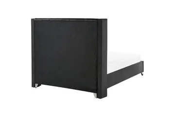 Seng med lamellbunn Lubbon - Svart, Sølv, 160x200 cm - Møbler - Senger - Sengeramme & sengestamme