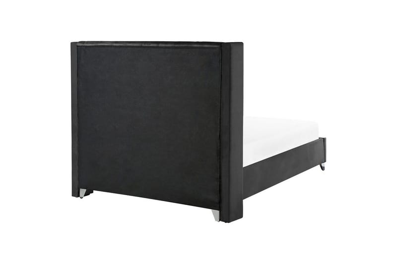Seng med lamellbunn Lubbon - Svart, Sølv, 160x200 cm - Møbler - Senger - Sengeramme & sengestamme