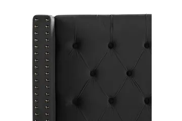 Seng med lamellbunn Lubbon - Svart, Sølv, 160x200 cm - Møbler - Senger - Sengeramme & sengestamme