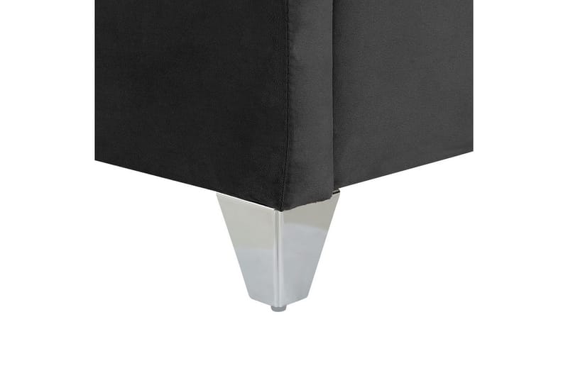 Seng med lamellbunn Lubbon - Svart, Sølv, 160x200 cm - Møbler - Senger - Sengeramme & sengestamme