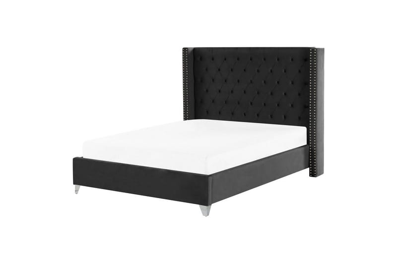 Seng med lamellbunn Lubbon, Svart, Sølv, 160x200 cm