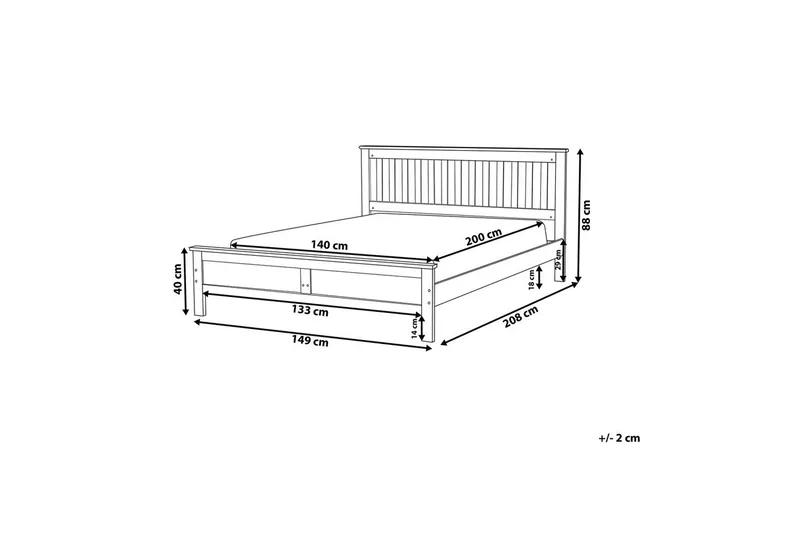 Seng med lamellbunn Mayenne - Lyst tre, 140x200 cm - Møbler - Senger - Sengeramme & sengestamme