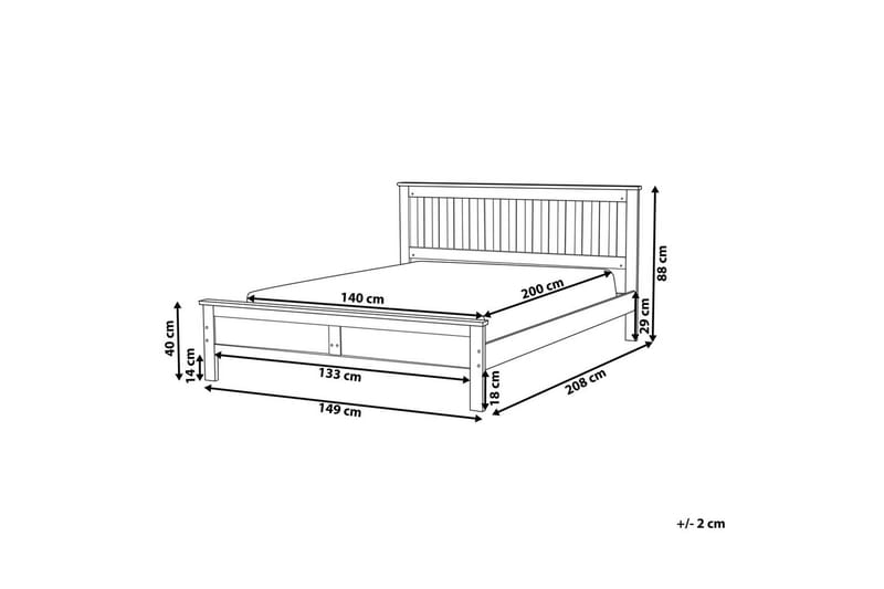Seng med lamellbunn Mayenne - Mørkt tre, 140x200 cm - Møbler - Senger - Sengeramme & sengestamme