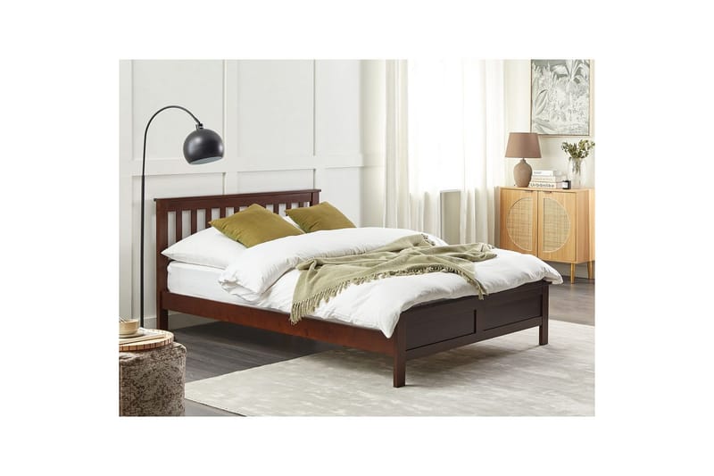 Seng med lamellbunn Mayenne - Mørkt tre, 140x200 cm - Møbler - Senger - Sengeramme & sengestamme
